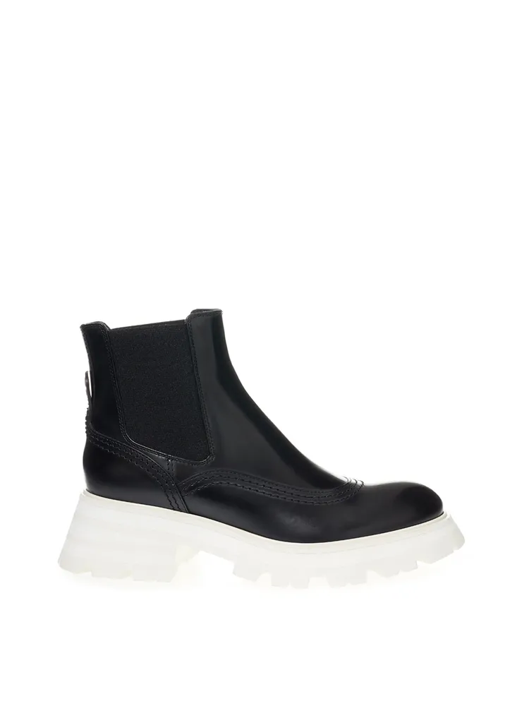 Alexander McQueen Chelsea ankle boots heel White