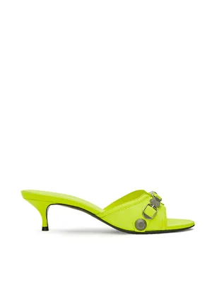 Balenciaga Fluorescent Yellow Cagole Mule Slippers