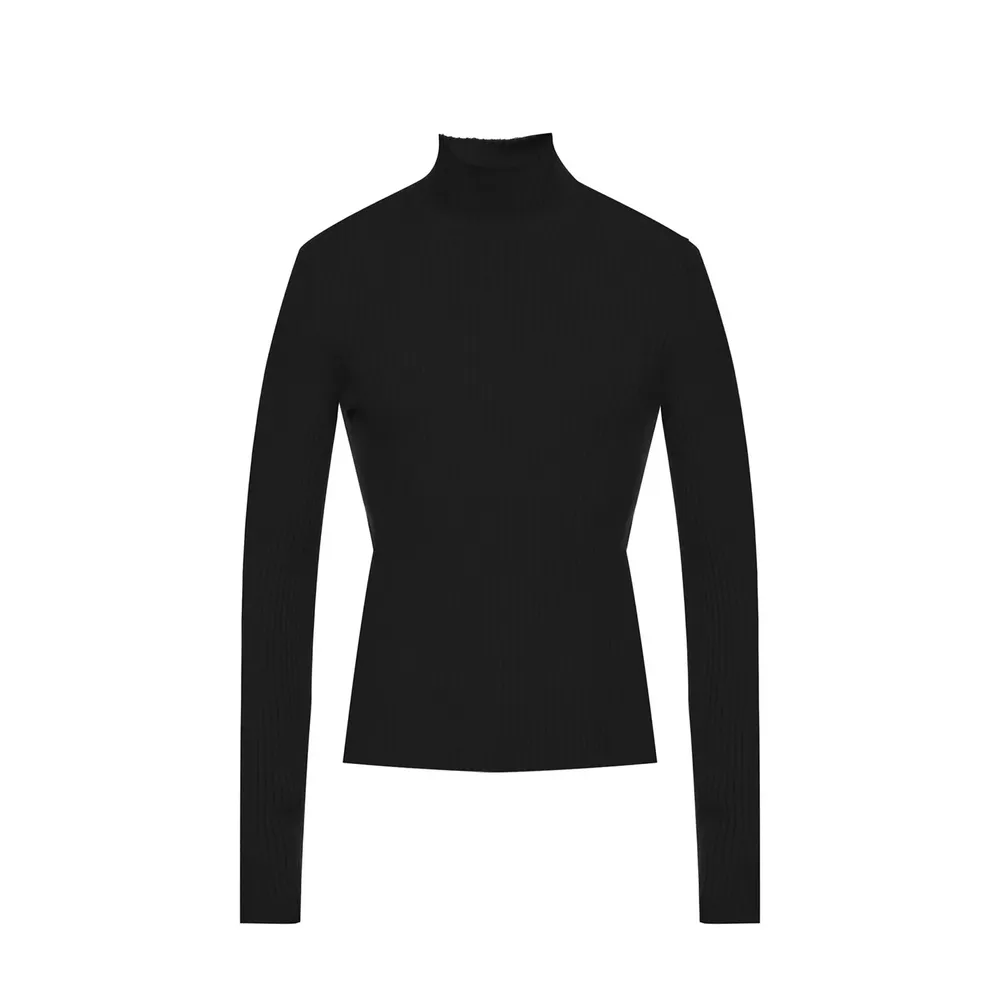 Balenciaga Cashmere Blend Rib Knit Turtleneck