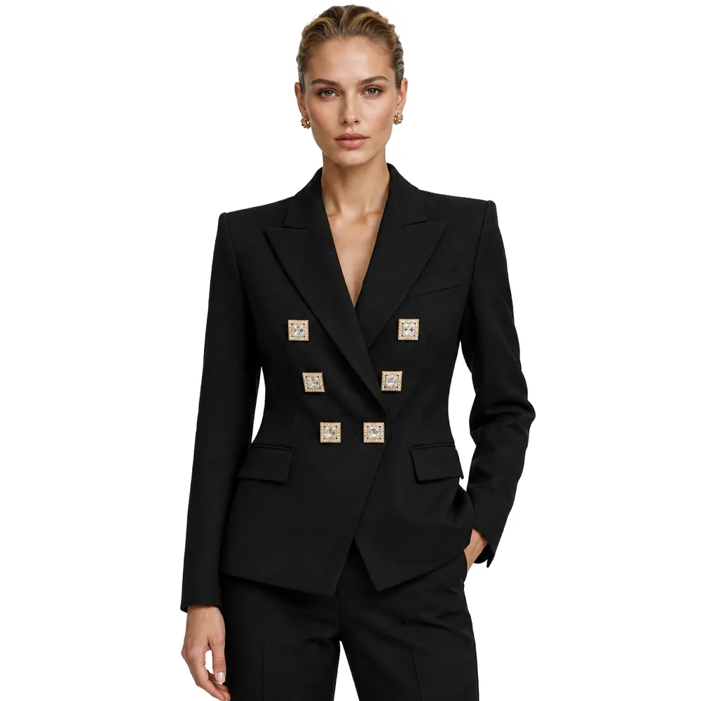 Balmain Jacket Single-Breasted Decorata Black