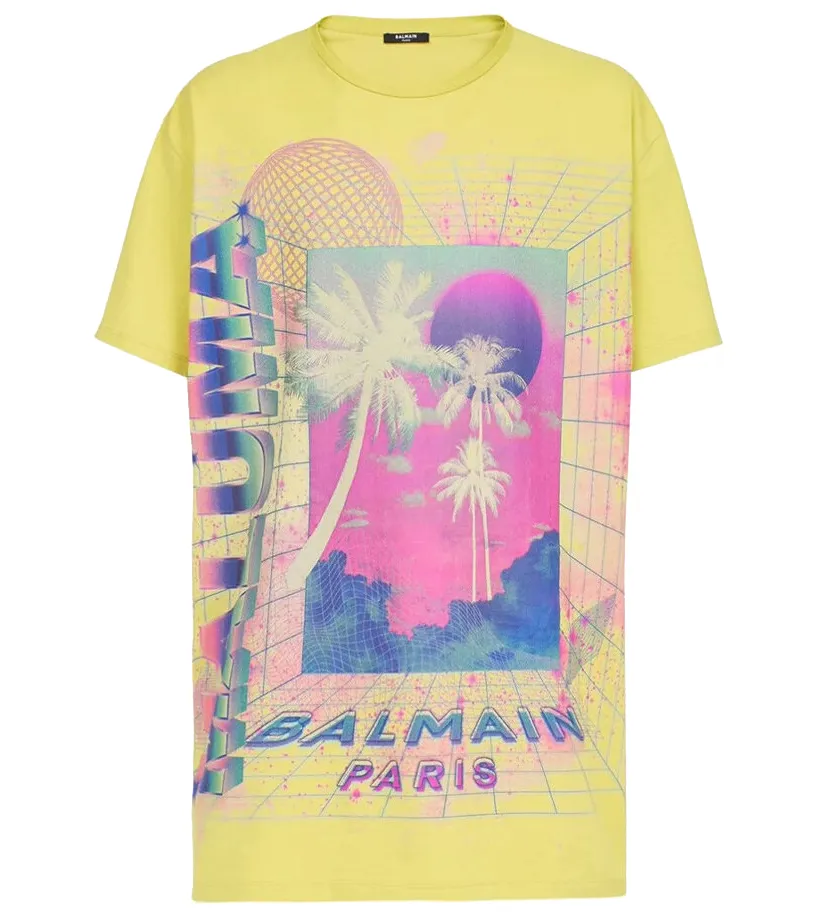 Balmain T-Shirt Maluma Print Yellow