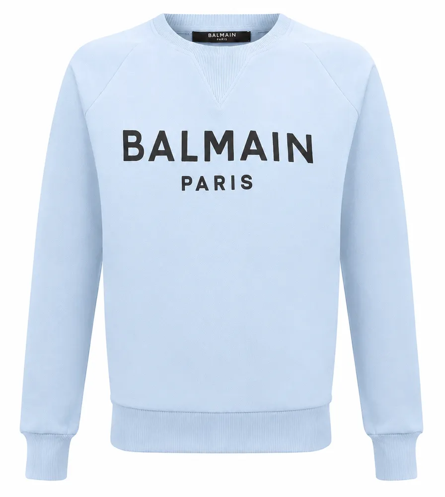 Balmain Sweatshirt Crew Neck Light Blue