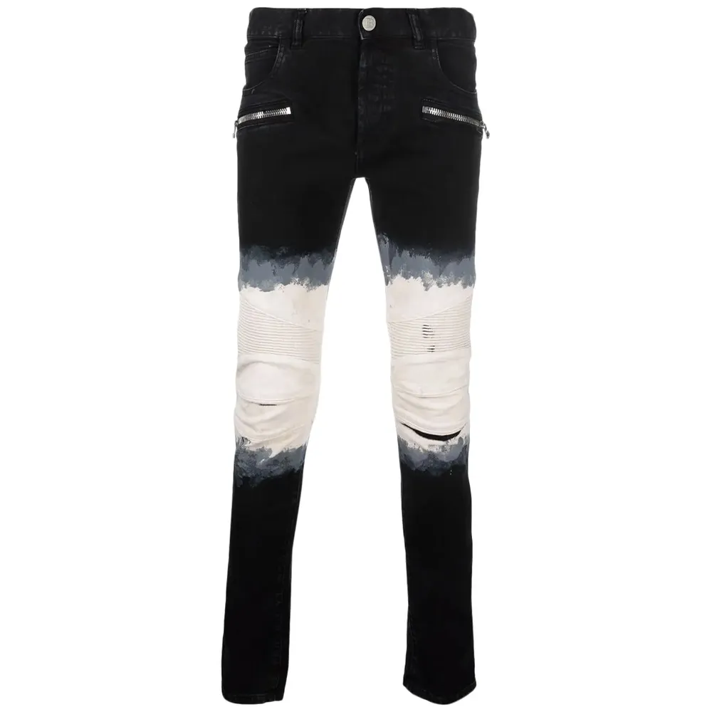 Balmain Jeans White tie-dye Black