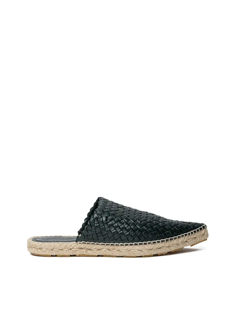 Bottega Veneta Dark Green Intreccio Lagoon Espadrilles