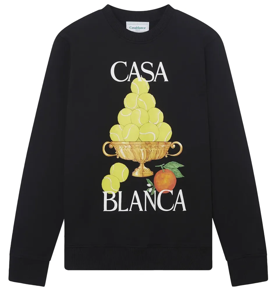 Casablanca Triomphe Tennis Printed Sweatshirts Black