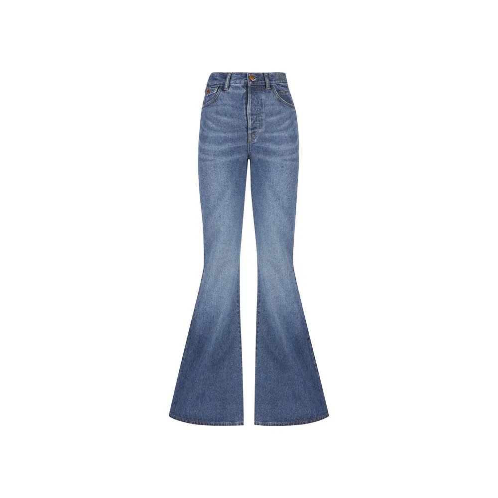 Chloé Chloe Cotton Denim Flared Jeans