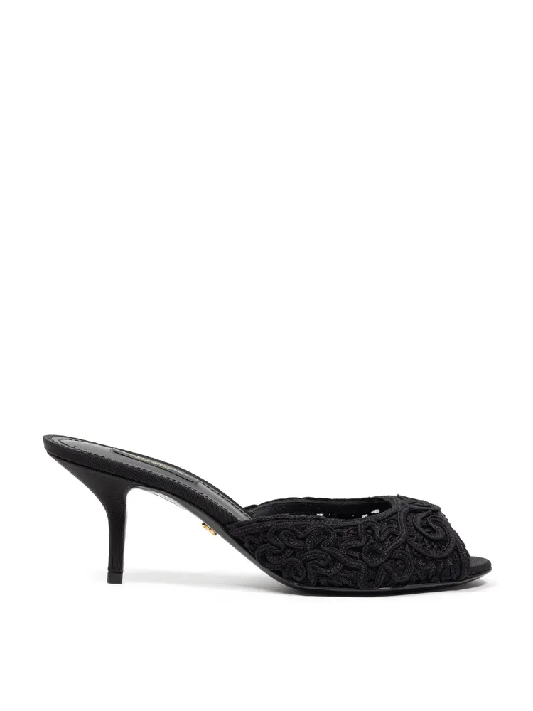 Dolce & Gabbana Cordonet Embroidery Heel Slipper