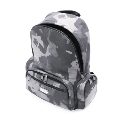 Dolce & Gabbana Backpack Military Camo Black White Camouflage