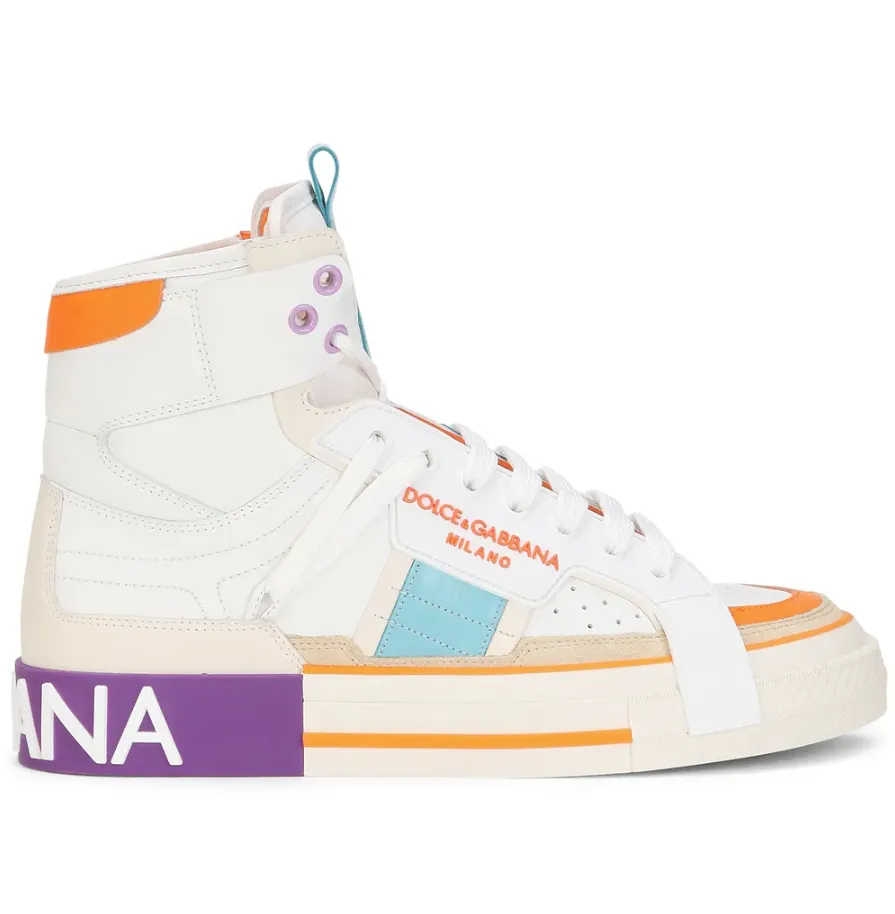 Dolce & Gabbana Sneakers Leather Nappata Multicolor