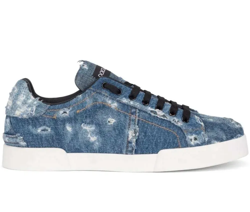 Dolce & Gabbana Sneakers Patch Denim Blue