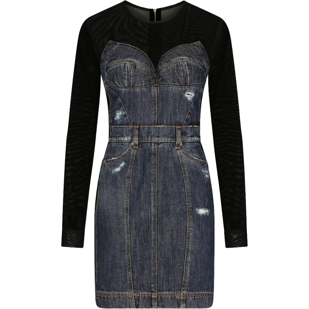 Dolce & Gabbana Dress Short Denim Multicolor