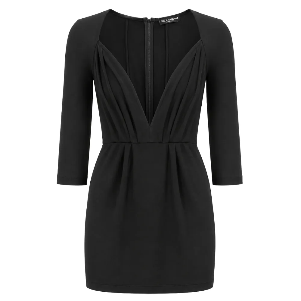 Dolce & Gabbana Dress Short V-Neck Black