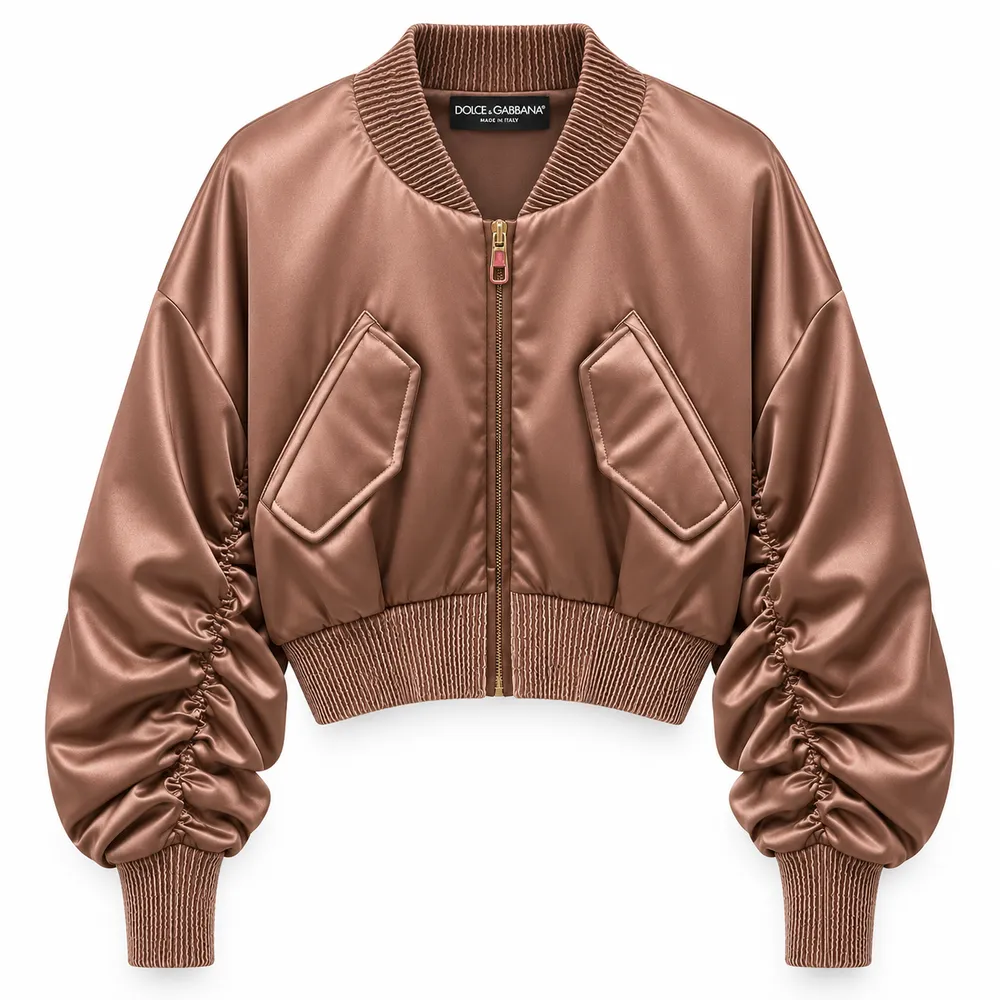 Dolce & Gabbana Bomber Plissetato Brown