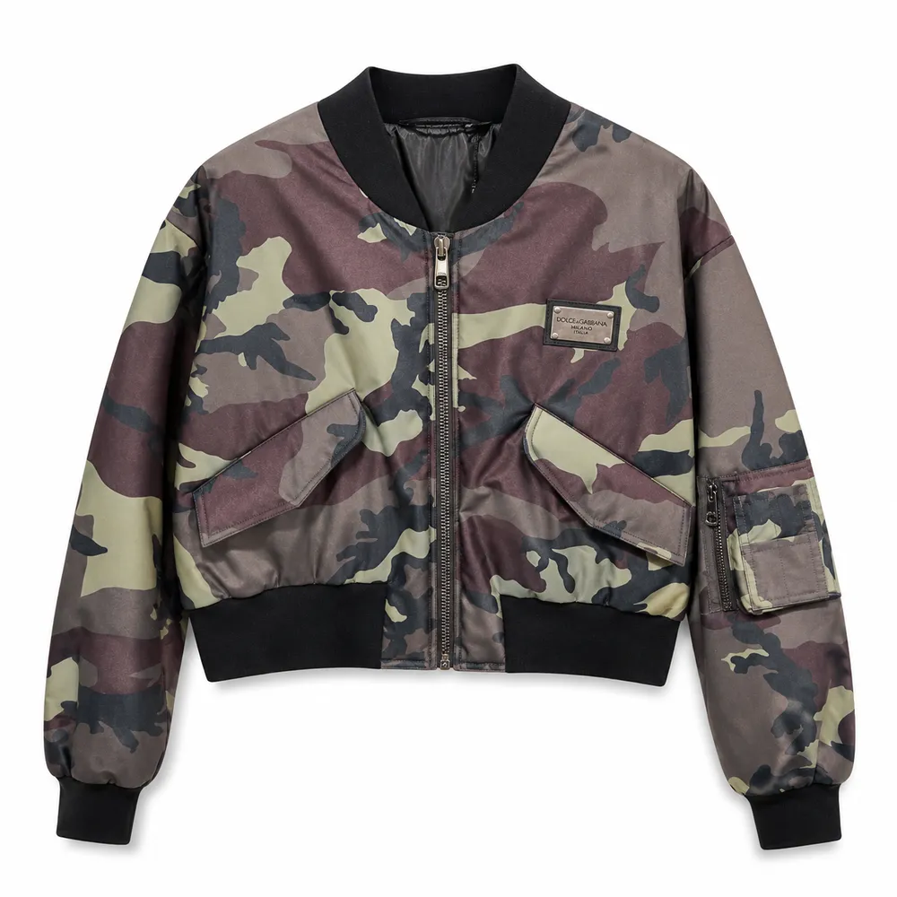 Dolce & Gabbana Bomber Cropped Camouflage
