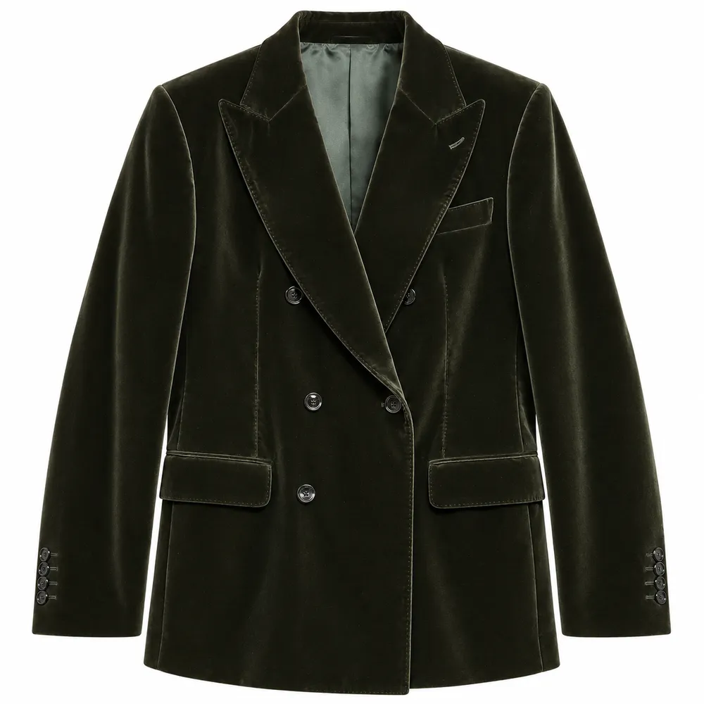 Dolce & Gabbana Jacket Double-Breasted Velvet Green