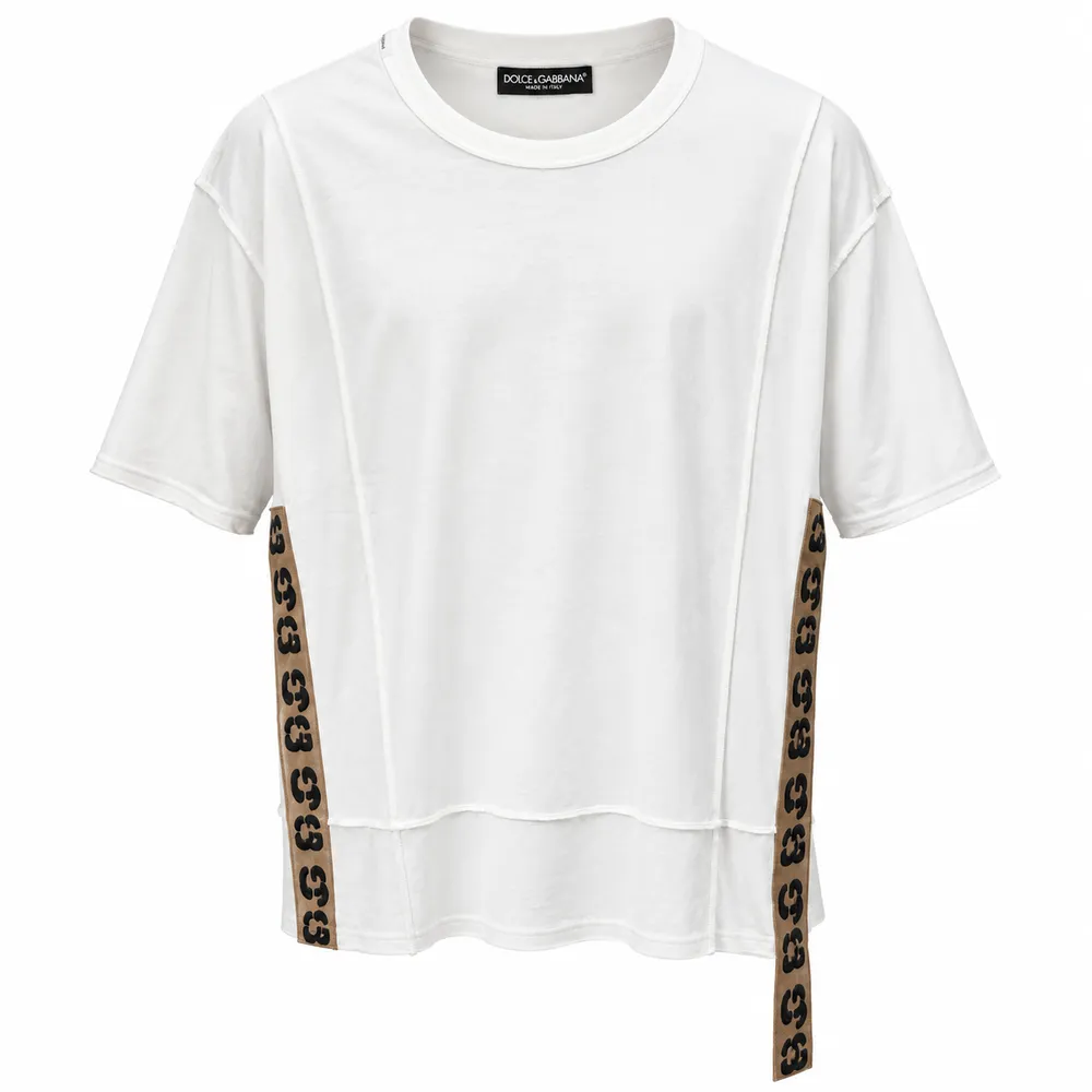 Dolce & Gabbana T-Shirt Crew Neck Bande Logate White