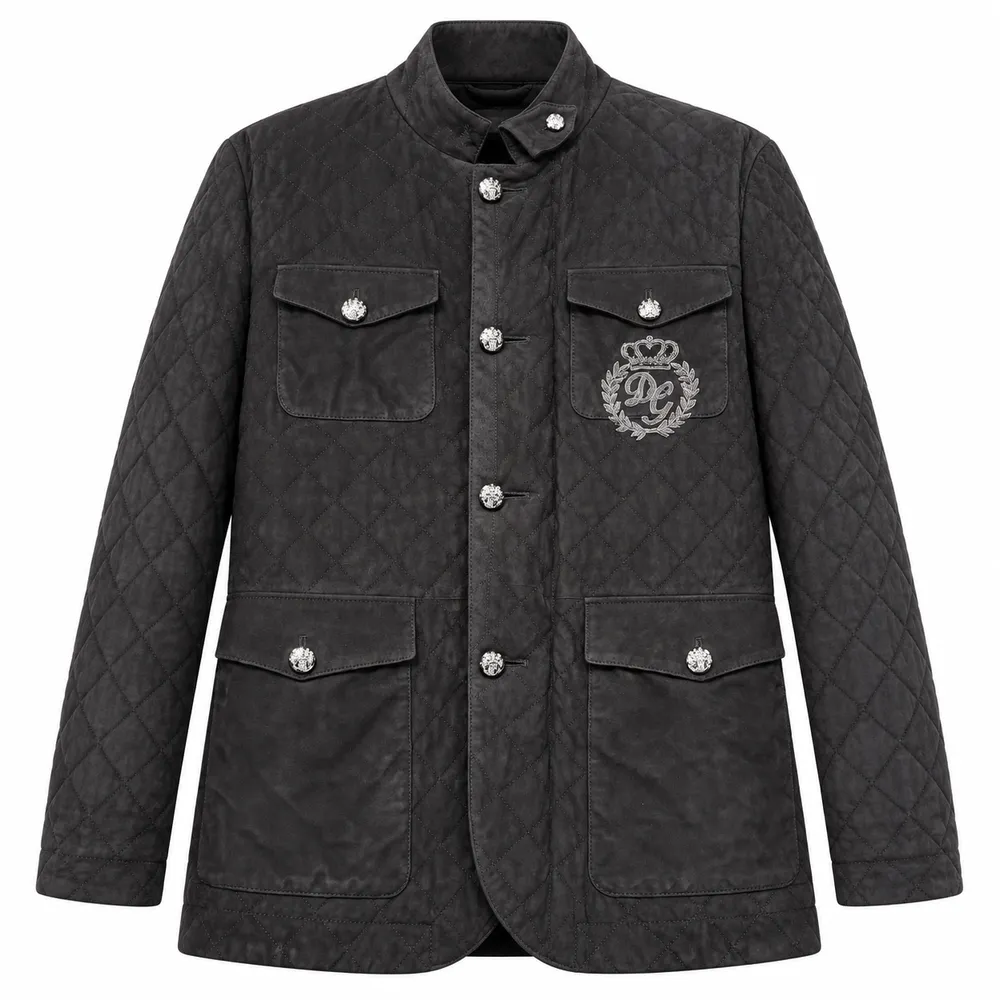 Dolce & Gabbana Jacket Quilted Agnello Black