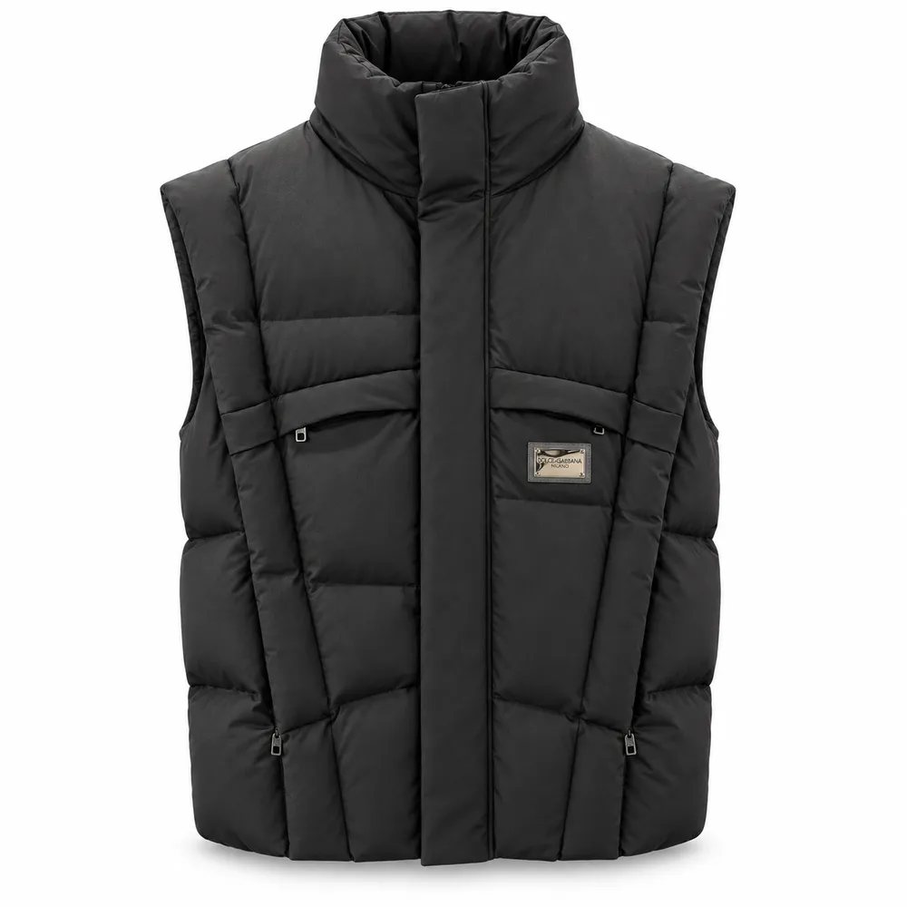 Dolce & Gabbana Sleeveless Silk Jackets Black