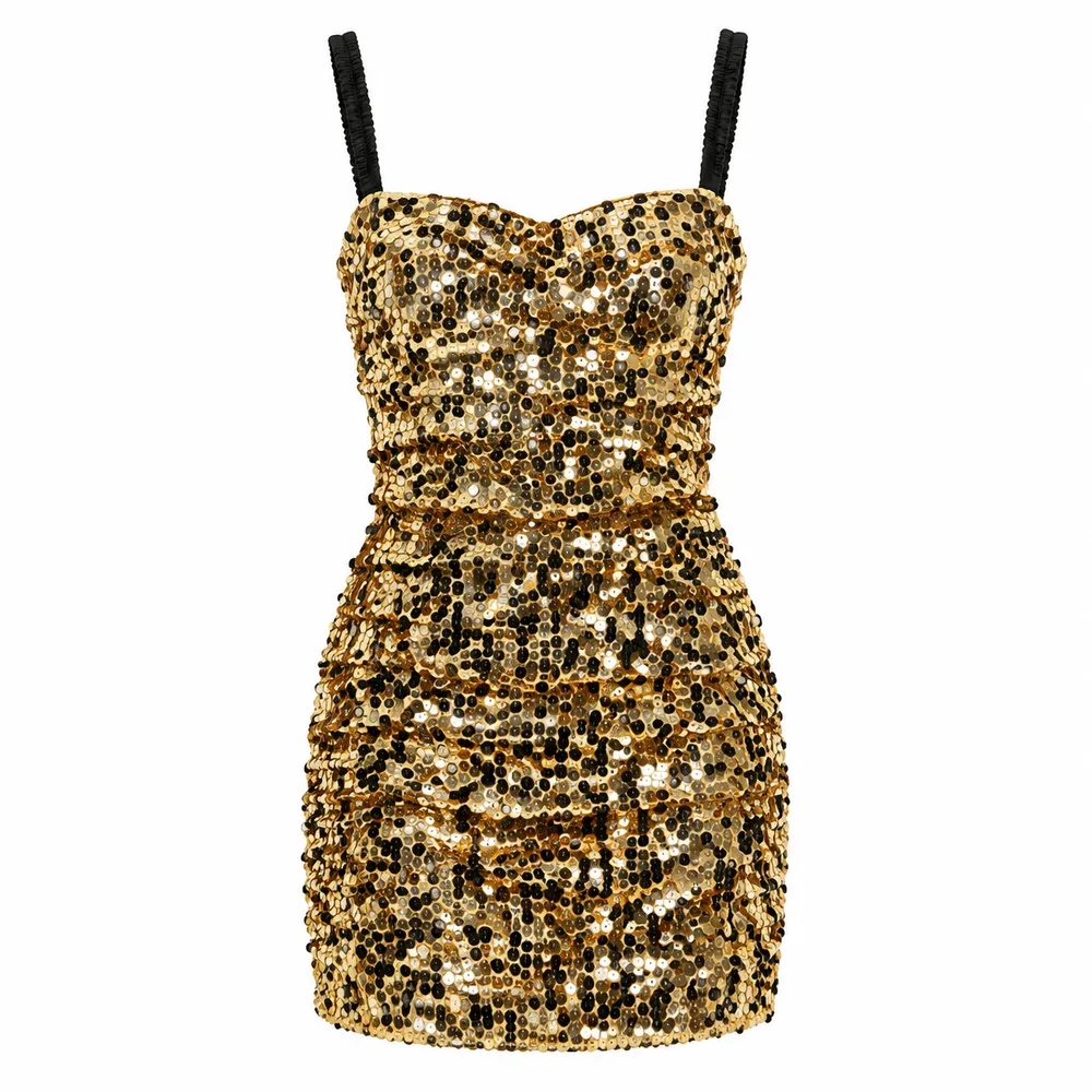 Dolce & Gabbana Dress Paiettes Yellow