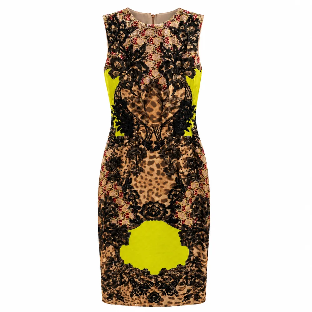 Dolce & Gabbana Dress Floral Lace Multicolor