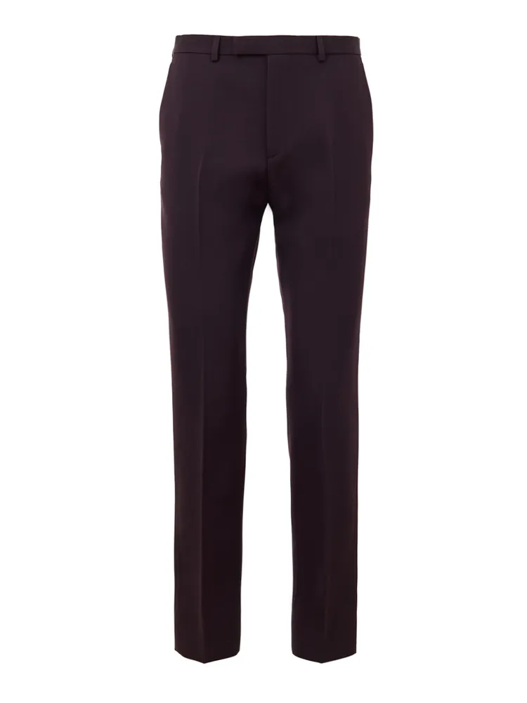 Gucci Bordeaux Tailored Trousers with Logo Embroidery