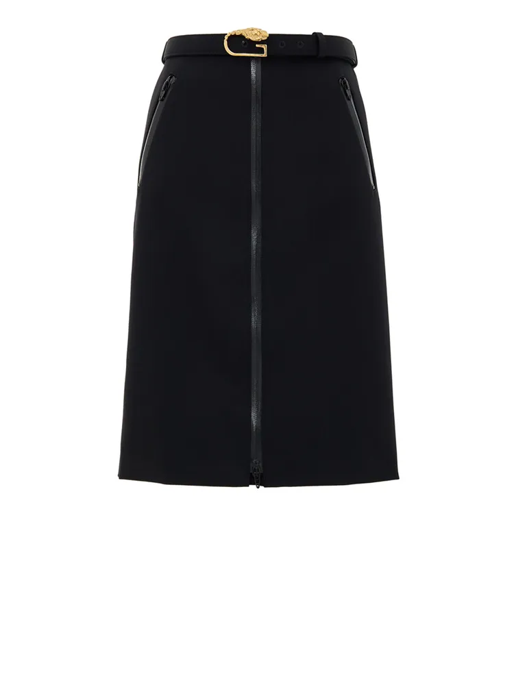 Gucci Black Skirt with Zip and Belt