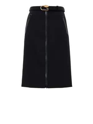 Gucci Black Skirt with Zip and Belt