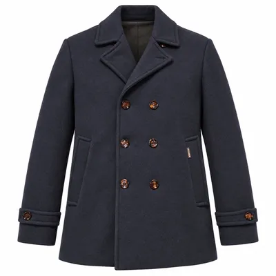 Moorer Coat Double-Breasted Bolgi Navy Blue