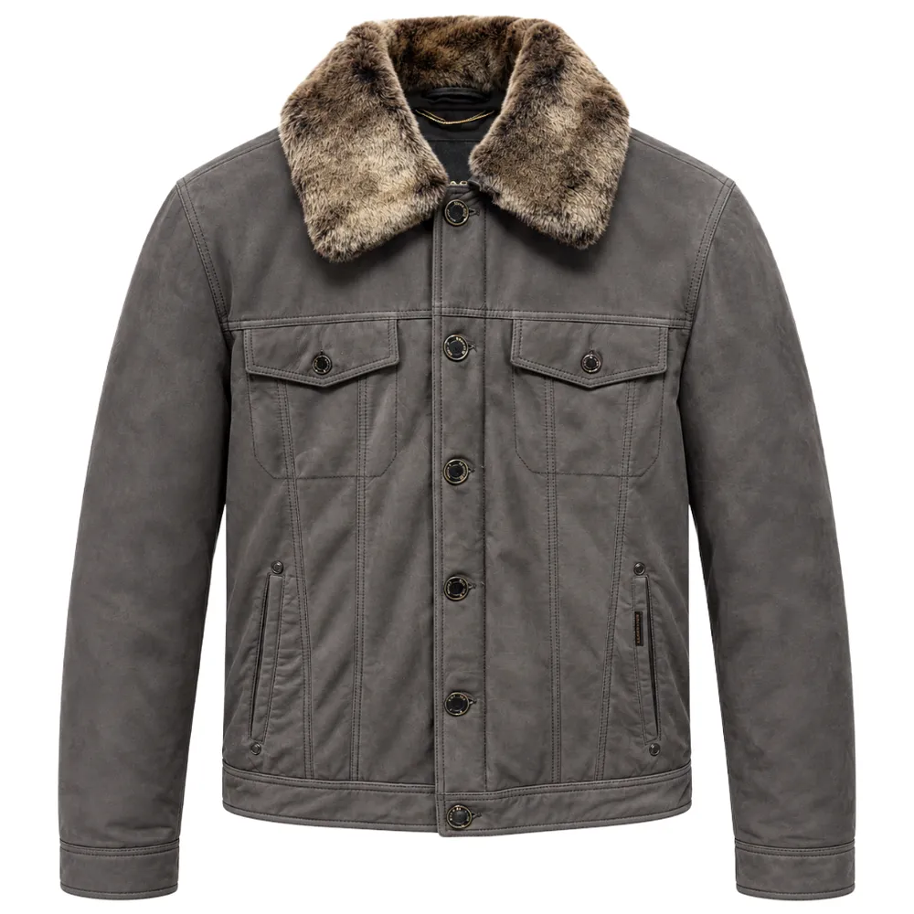 Moorer Jacket Leather Grey