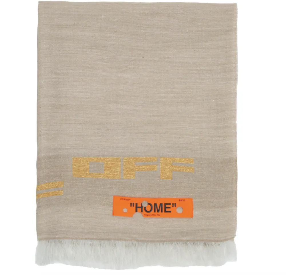 Off-White Blanket Gold Blankets Beige