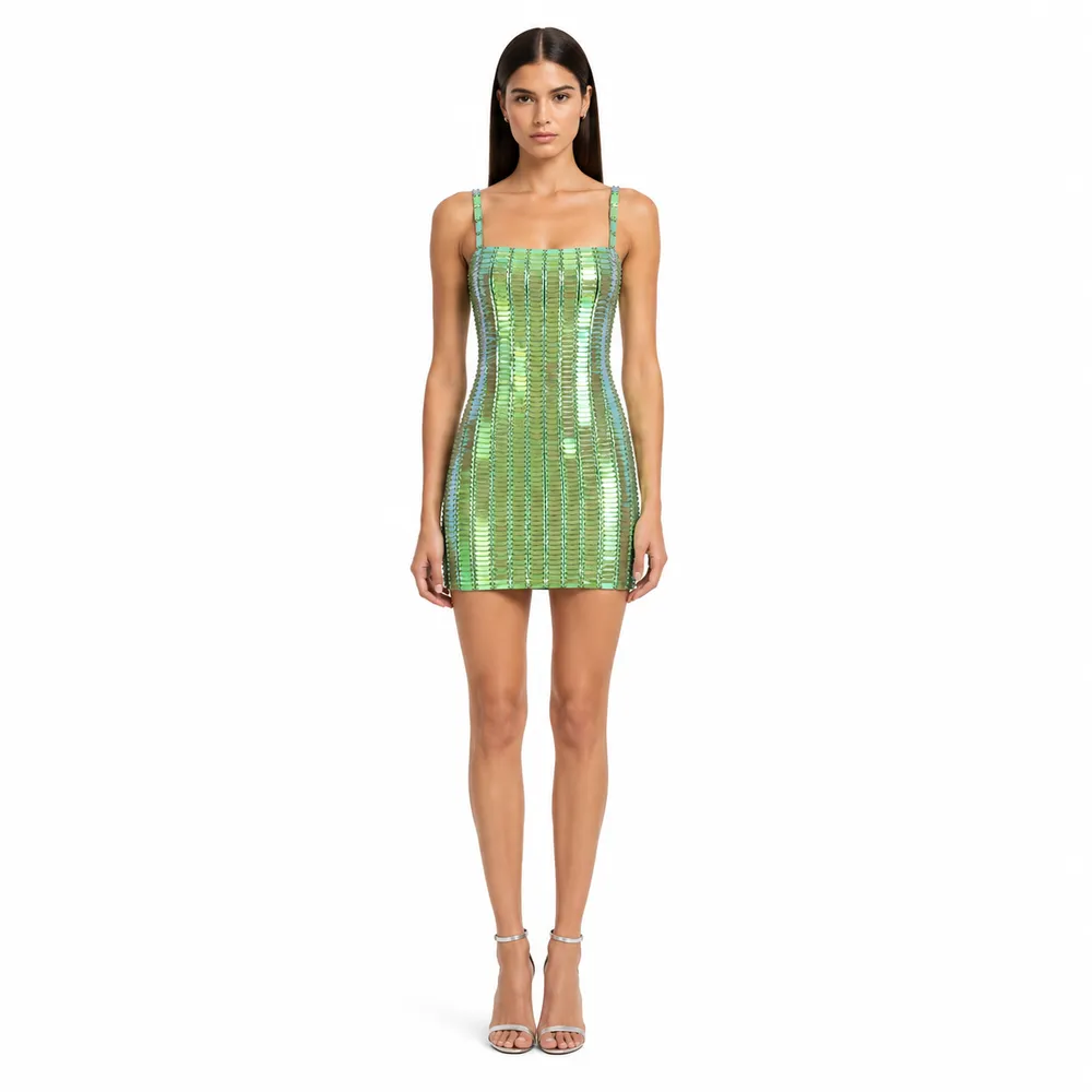 The Attico Dress Short Rue Green