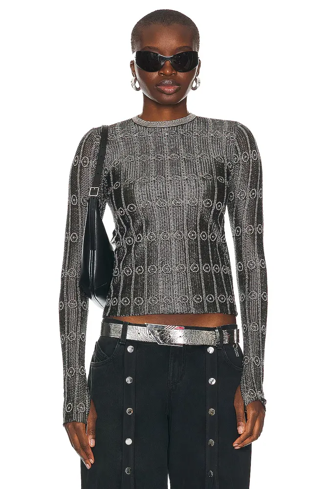 The Attico Top -silver Black