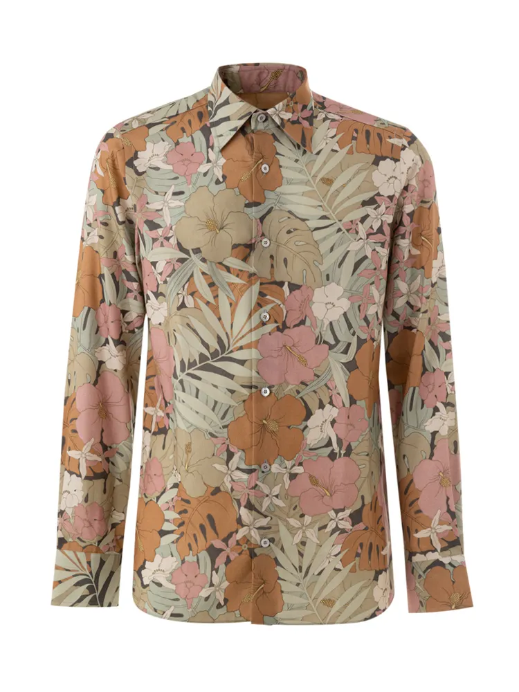 Tom Ford Multicolor Floral Print Shirt