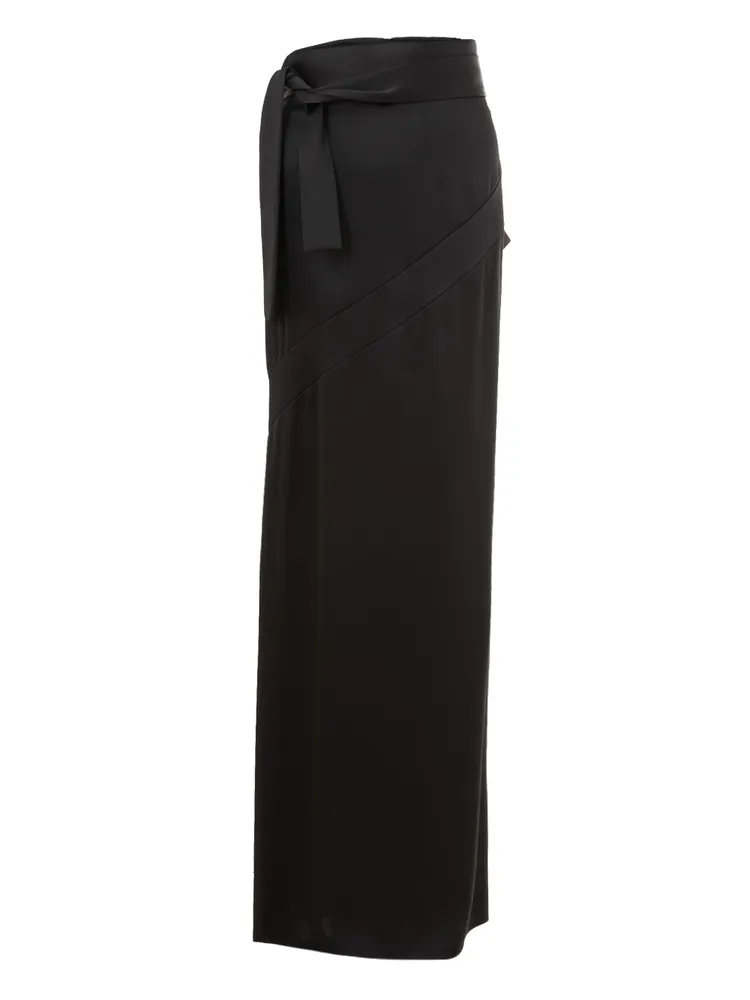 Tom Ford Extra Long Black Satin Skirt