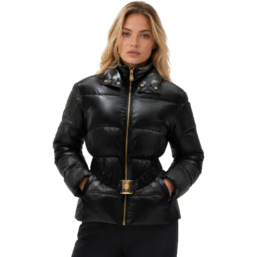 Versace Down Jacket Quilted Belt Black